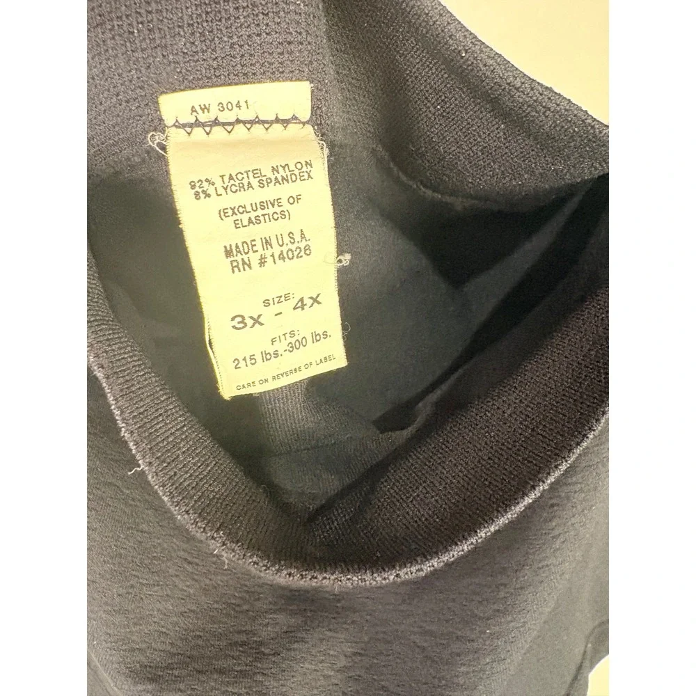 Black Seamless Bandeau Tube Top Plus Size 3X 4X Tactel Lycra AW3041 Made in USA - Picture 2 of 3